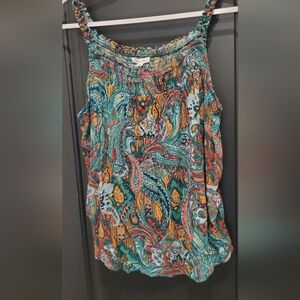 Paisley Print Women's Tank Top-XL